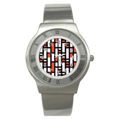 Linear Sequence Pattern Design Stainless Steel Watch by dflcprints