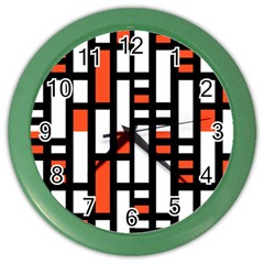 Linear Sequence Pattern Design Color Wall Clock by dflcprints