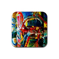 Red Aeroplane 7 Rubber Coaster (square)  by bestdesignintheworld