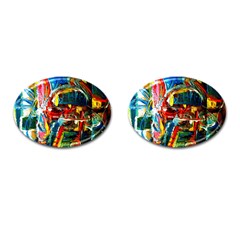 Red Aeroplane 7 Cufflinks (oval)