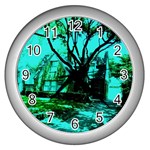 Hot Day In Dallas 50 Wall Clock (Silver) Front