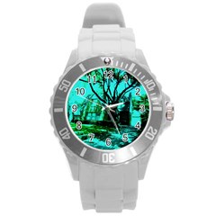 Hot Day In Dallas 50 Round Plastic Sport Watch (l) by bestdesignintheworld