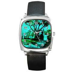 Hot Day In Dallas 50 Square Metal Watch by bestdesignintheworld