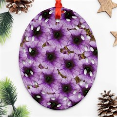 The Sky Is Not The Limit For Beautiful Big Flowers Ornament (oval Filigree) by pepitasart