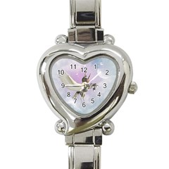 Cute Little Pegasus In The Sky, Cartoon Heart Italian Charm Watch by FantasyWorld7