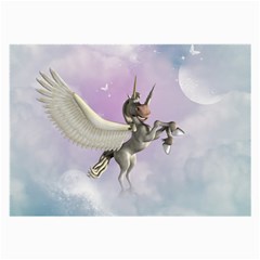 Cute Little Pegasus In The Sky, Cartoon Large Glasses Cloth by FantasyWorld7