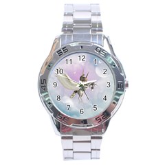 Cute Little Pegasus In The Sky, Cartoon Stainless Steel Analogue Watch by FantasyWorld7