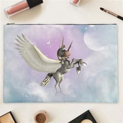 Cute Little Pegasus In The Sky, Cartoon Cosmetic Bag (xxl) by FantasyWorld7