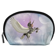 Cute Little Pegasus In The Sky, Cartoon Accessory Pouch (large) by FantasyWorld7