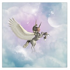 Cute Little Pegasus In The Sky, Cartoon Large Satin Scarf (square) by FantasyWorld7