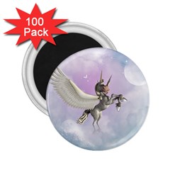 Cute Little Pegasus In The Sky, Cartoon 2 25  Magnets (100 Pack)  by FantasyWorld7