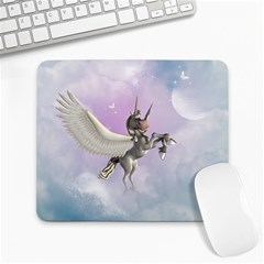 Cute Little Pegasus In The Sky, Cartoon Large Mousepads by FantasyWorld7