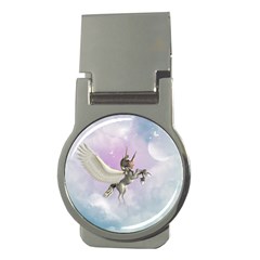 Cute Little Pegasus In The Sky, Cartoon Money Clips (round)  by FantasyWorld7