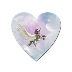 Cute Little Pegasus In The Sky, Cartoon Heart Magnet by FantasyWorld7