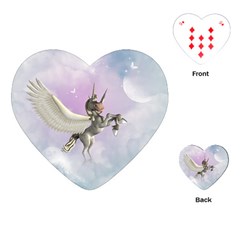 Cute Little Pegasus In The Sky, Cartoon Playing Cards (heart) by FantasyWorld7