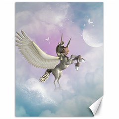 Cute Little Pegasus In The Sky, Cartoon Canvas 18  X 24  by FantasyWorld7