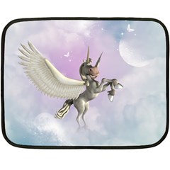 Cute Little Pegasus In The Sky, Cartoon Fleece Blanket (mini) by FantasyWorld7