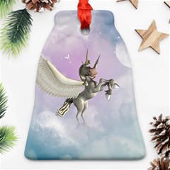 Cute Little Pegasus In The Sky, Cartoon Ornament (bell) by FantasyWorld7