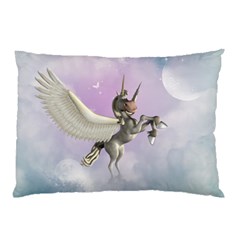 Cute Little Pegasus In The Sky, Cartoon Pillow Case (two Sides) by FantasyWorld7