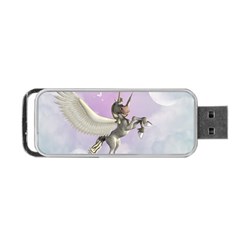 Cute Little Pegasus In The Sky, Cartoon Portable Usb Flash (one Side) by FantasyWorld7