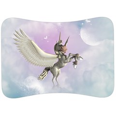 Cute Little Pegasus In The Sky, Cartoon Velour Seat Head Rest Cushion by FantasyWorld7