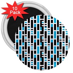 Linear Sequence Pattern Design 3  Magnets (10 Pack)  by dflcprintsclothing