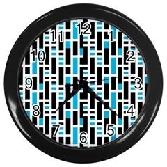 Linear Sequence Pattern Design Wall Clock (black) by dflcprintsclothing