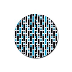 Linear Sequence Pattern Design Rubber Round Coaster (4 Pack) 