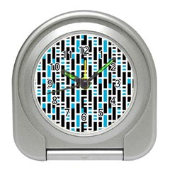 Linear Sequence Pattern Design Travel Alarm Clock by dflcprintsclothing