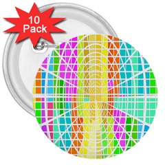 Abstract Squares Background Network 3  Buttons (10 Pack)  by Sapixe