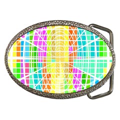 Abstract Squares Background Network Belt Buckles by Sapixe