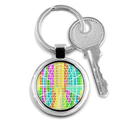 Abstract Squares Background Network Key Chains (round)  by Sapixe