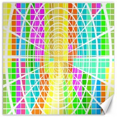 Abstract Squares Background Network Canvas 12  X 12  by Sapixe