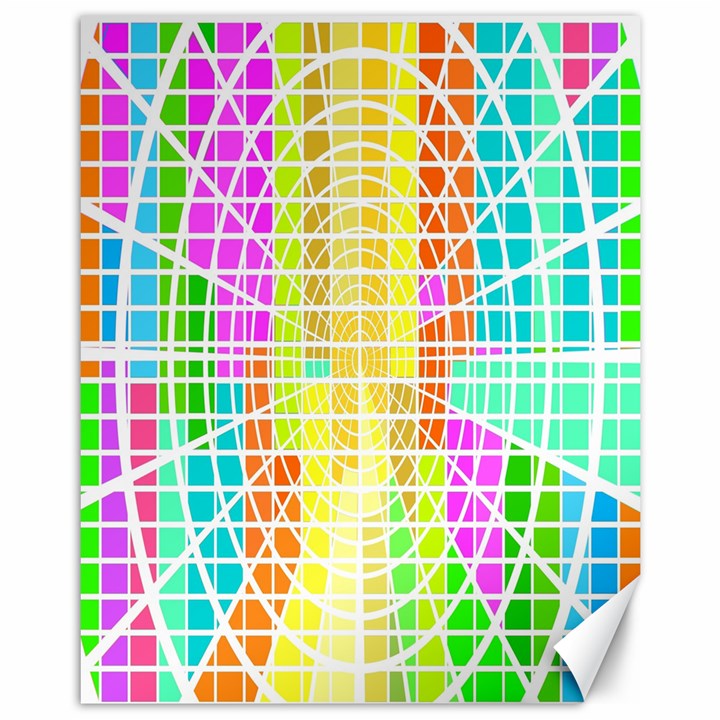 Abstract Squares Background Network Canvas 11  x 14 