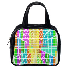 Abstract Squares Background Network Classic Handbag (one Side) by Sapixe