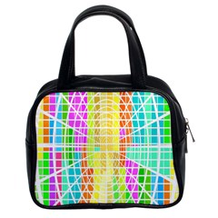 Abstract Squares Background Network Classic Handbag (two Sides) by Sapixe