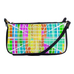 Abstract Squares Background Network Shoulder Clutch Bag by Sapixe