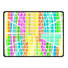 Abstract Squares Background Network Double Sided Fleece Blanket (small)  by Sapixe