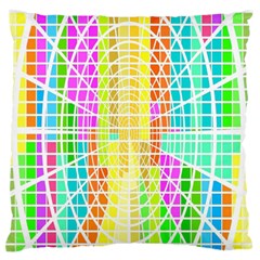 Abstract Squares Background Network Large Flano Cushion Case (one Side) by Sapixe