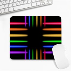 Neon Light Abstract Pattern Lines Large Mousepads by Sapixe