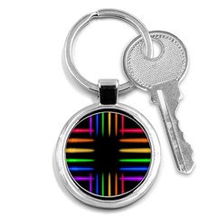 Neon Light Abstract Pattern Lines Key Chains (round)  by Sapixe