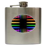 Neon Light Abstract Pattern Lines Hip Flask (6 oz) Front