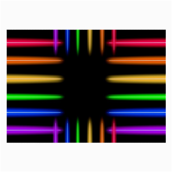 Neon Light Abstract Pattern Lines Large Glasses Cloth