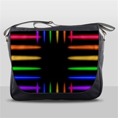 Neon Light Abstract Pattern Lines Messenger Bag by Sapixe