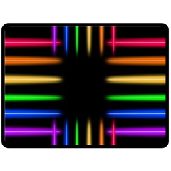 Neon Light Abstract Pattern Lines Double Sided Fleece Blanket (large) 