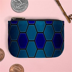 Hexagon Background Geometric Mosaic Mini Coin Purse by Sapixe