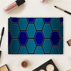 Hexagon Background Geometric Mosaic Cosmetic Bag (large) by Sapixe