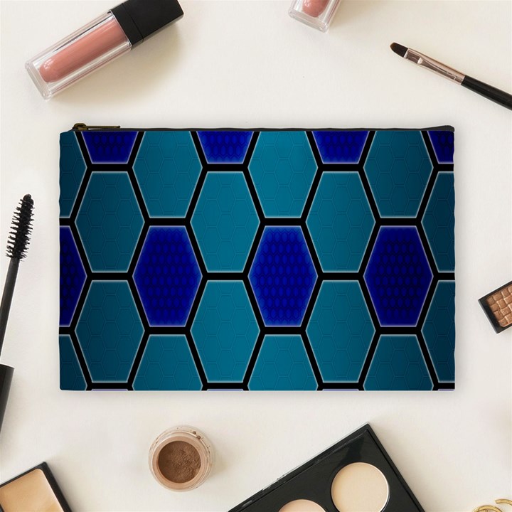 Hexagon Background Geometric Mosaic Cosmetic Bag (Large)