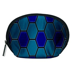 Hexagon Background Geometric Mosaic Accessory Pouch (medium)