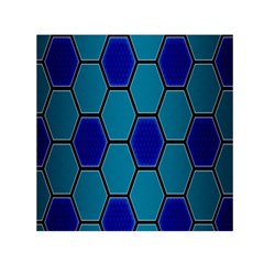 Hexagon Background Geometric Mosaic Small Satin Scarf (square) by Sapixe